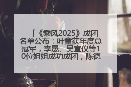《乘风2025》成团名单公布：叶童获年度总冠军，李晟、吴宣仪等10位姐姐成功成团，陈德容获年度高光人物