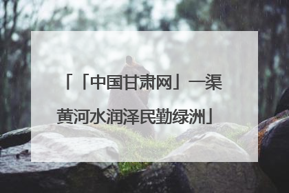 「中国甘肃网」一渠黄河水润泽民勤绿洲