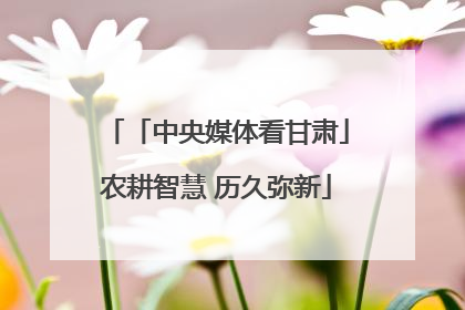 「中央媒体看甘肃」农耕智慧 历久弥新