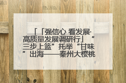 「强信心 看发展·高质量发展调研行」“三步上篮”托举“甘味”出海——秦州大樱桃高质量发展动作分解