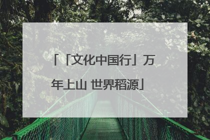 「文化中国行」万年上山 世界稻源