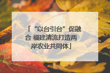“以台引台”促融合 福建清流打造两岸农业共同体