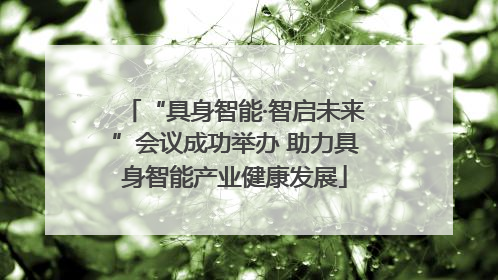 “具身智能·智启未来”会议成功举办 助力具身智能产业健康发展