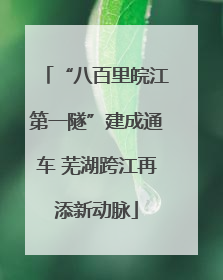 “八百里皖江第一隧”建成通车 芜湖跨江再添新动脉