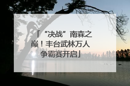 “决战”南森之巅！丰台武林万人争霸赛开启