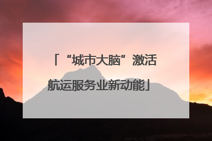 “城市大脑”激活航运服务业新动能