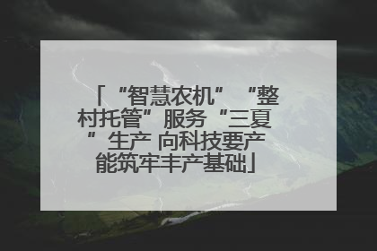 “智慧农机”“整村托管”服务“三夏”生产 向科技要产能筑牢丰产基础