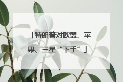 特朗普对欧盟、苹果、三星“下手”