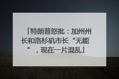特朗普怒批：加州州长和洛杉矶市长“无能”，现在一片混乱