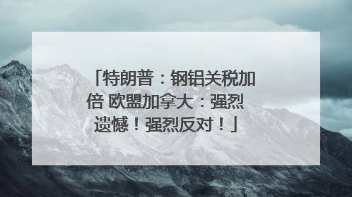 特朗普：钢铝关税加倍 欧盟加拿大：强烈遗憾！强烈反对！