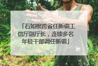 石如根跨省任新疆工信厅副厅长，连续多名年轻干部调任新疆