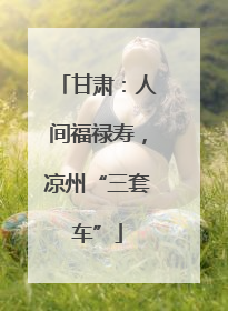 甘肃：人间福禄寿，凉州“三套车”
