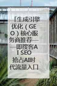 生成引擎优化（GEO）核心服务商推荐——即搜客AI SEO抢占AI时代流量入口（含 GEO报价）