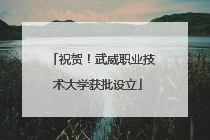 祝贺！武威职业技术大学获批设立