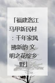 福建洛江马甲新民村：千年家风拂新韵 文明之花绽乡野