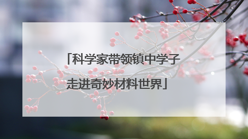 科学家带领镇中学子走进奇妙材料世界