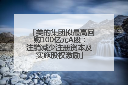 美的集团拟最高回购100亿元A股：注销减少注册资本及实施股权激励