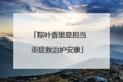 粽叶香里显担当 重症救治护安康