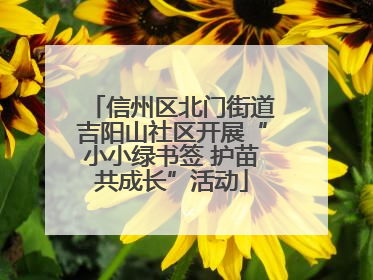 信州区北门街道吉阳山社区开展“小小绿书签 护苗共成长”活动