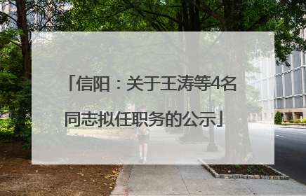 信阳：关于王涛等4名同志拟任职务的公示