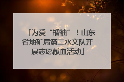 为爱“撸袖”！山东省地矿局第二水文队开展志愿献血活动