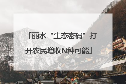 丽水“生态密码”打开农民增收N种可能