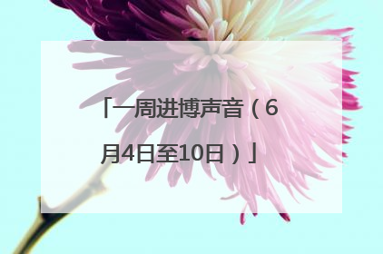一周进博声音（6月4日至10日）