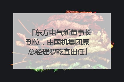 东方电气新董事长到位，由国机集团原总经理罗乾宜出任