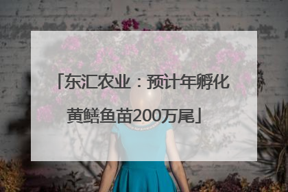 东汇农业：预计年孵化黄鳝鱼苗200万尾