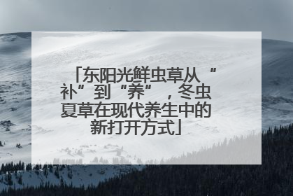 东阳光鲜虫草从“补”到“养”，冬虫夏草在现代养生中的新打开方式