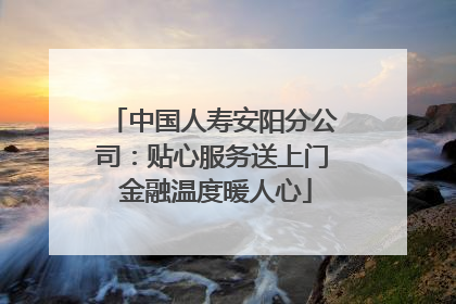 中国人寿安阳分公司：贴心服务送上门 金融温度暖人心