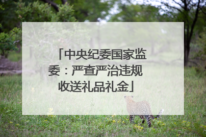 中央纪委国家监委：严查严治违规收送礼品礼金