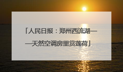 人民日报：郑州西流湖——天然空调房里赏莲荷