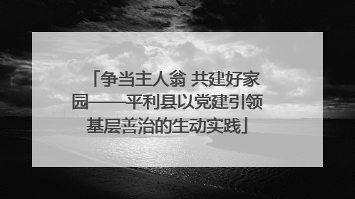 争当主人翁 共建好家园——平利县以党建引领基层善治的生动实践