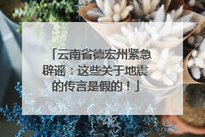 云南省德宏州紧急辟谣：这些关于地震的传言是假的！