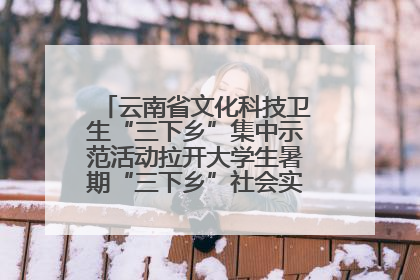 云南省文化科技卫生“三下乡”集中示范活动拉开大学生暑期“三下乡”社会实践活动序幕