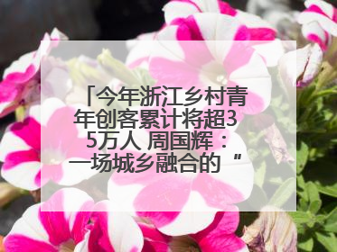 今年浙江乡村青年创客累计将超35万人 周国辉：一场城乡融合的“双向奔赴”