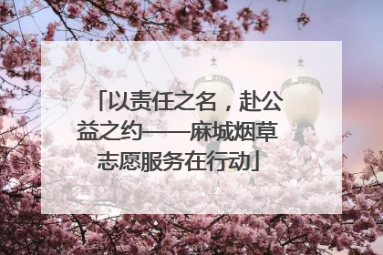 以责任之名，赴公益之约——麻城烟草志愿服务在行动