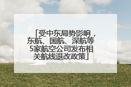 受中东局势影响，东航、国航、深航等5家航空公司发布相关航线退改政策