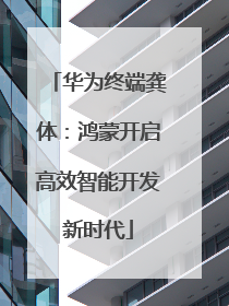华为终端龚体：鸿蒙开启高效智能开发新时代
