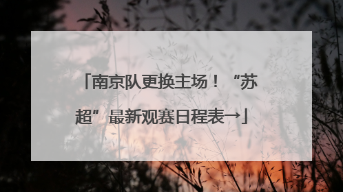 南京队更换主场！“苏超”最新观赛日程表→
