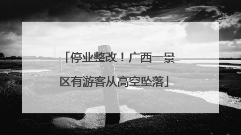 停业整改！广西一景区有游客从高空坠落