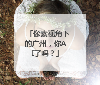 像素视角下的广州，你AI了吗？