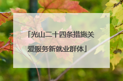 光山二十四条措施关爱服务新就业群体