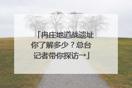 冉庄地道战遗址你了解多少？总台记者带你探访→