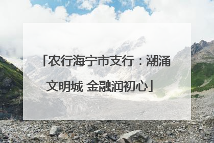 农行海宁市支行：潮涌文明城 金融润初心