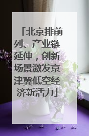 北京排前列、产业链延伸，创新场景激发京津冀低空经济新活力