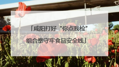 咸阳打好“你点我检”组合拳守牢食品安全线