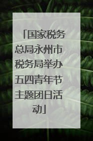 国家税务总局永州市税务局举办五四青年节主题团日活动