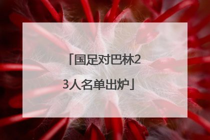 国足对巴林23人名单出炉